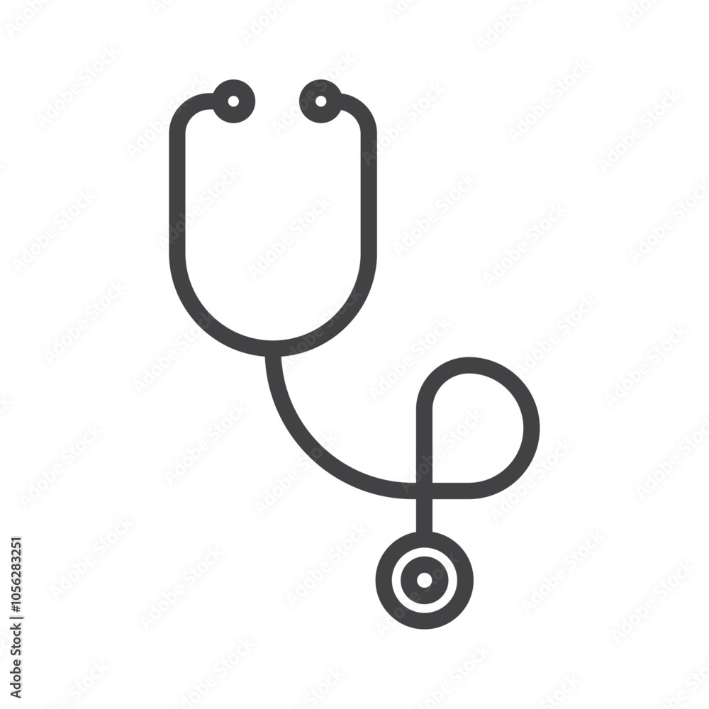 Stethoscope icon Symbol mark in filled style Stethoscope icon Symbol mark in filled style