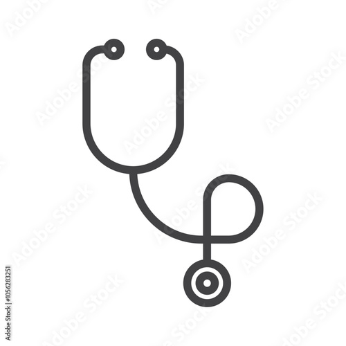 Stethoscope icon Symbol mark in filled style