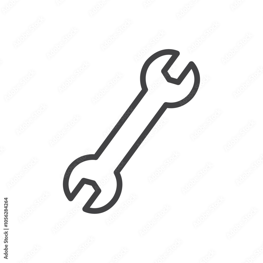 Wrench icon Symbol mark in filled style Wrench icon Symbol mark in filled style