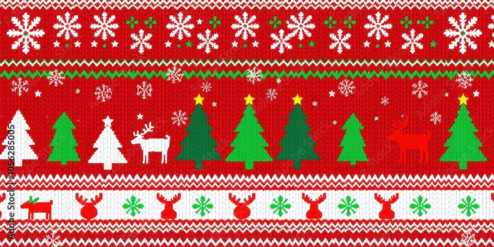 Christmas ugly sweater covered in festive patterns such as reindeer, snowflakes, and Christmas trees, funny, celebration Christmas ugly sweater covered in festive patterns such as reindeer, snowflakes, and Christmas trees, funny, celebration