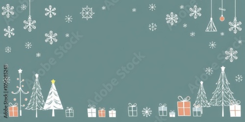 Wallpaper Mural Collection of hand-drawn Christmas design elements including snowflakes, ornaments, trees, gifts, and more in a whimsical doodle style, ornaments, Christmas Torontodigital.ca