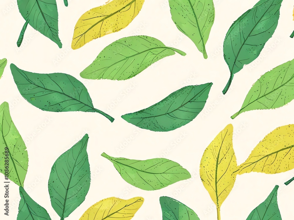 Green and Yellow Leaves Pattern Green and Yellow Leaves Pattern
