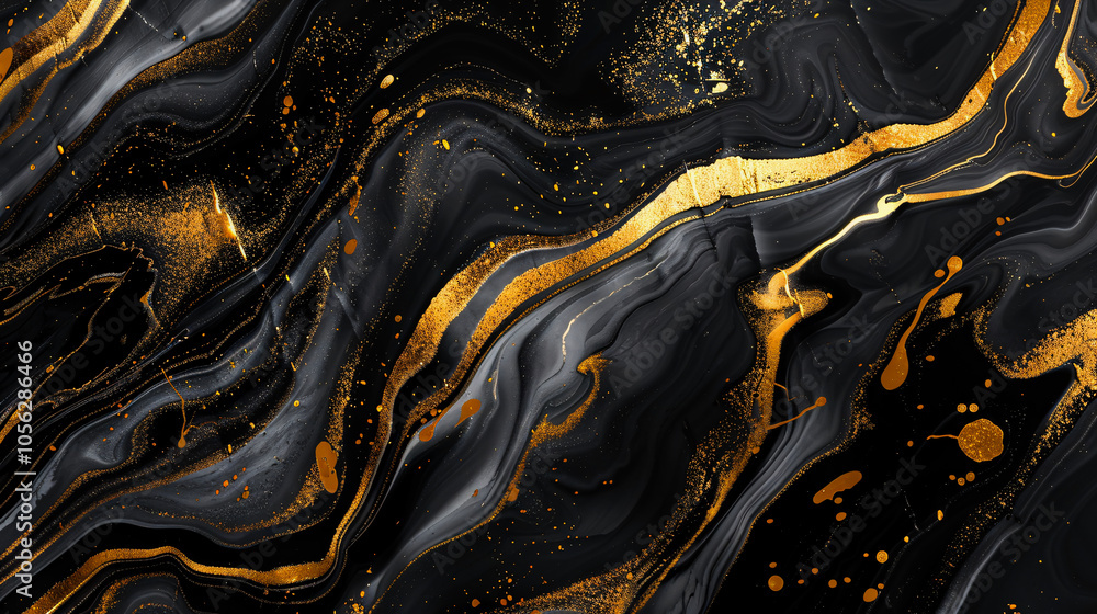 Gold abstract black marble background with a paint pattern and ink texture, showcasing fluid luxury designs Gold abstract black marble background with a paint pattern and ink texture, showcasing fluid luxury designs