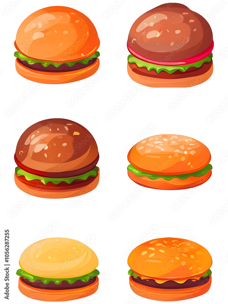 Tasty illustration of burger buns, isolated on transparent or white background. Tasty illustration of burger buns, isolated on transparent or white background.