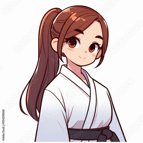 karate  girl in kimono illustration