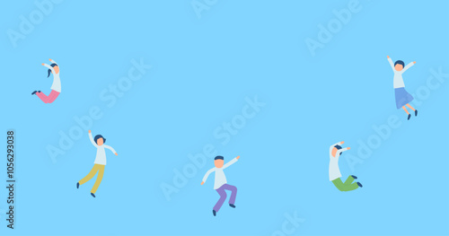 ジャンプする人々のイラスト