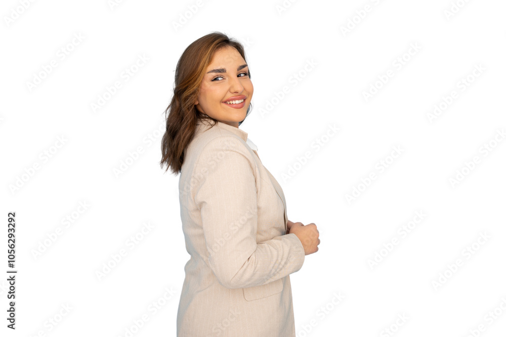 Focused businesswoman with a confident expression Focused businesswoman with a confident expression