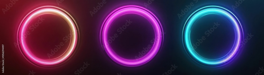 Three glowing circles in different colors Three glowing circles in different colors