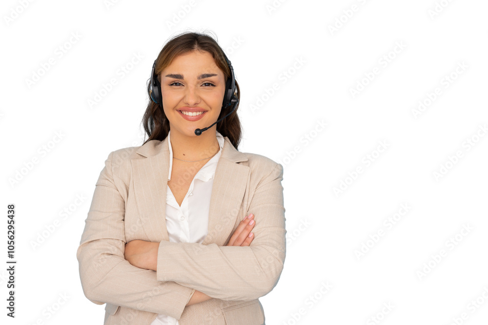 Call center operator with a friendly smile Call center operator with a friendly smile
