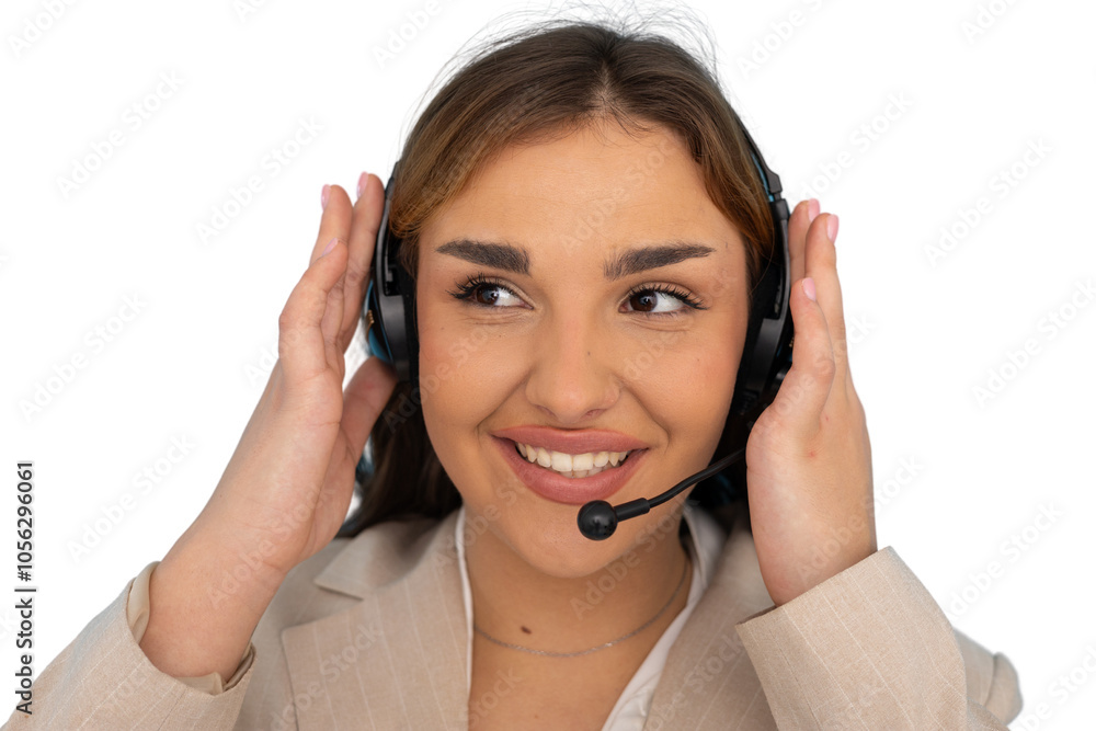 Young Latina woman providing customer support Young Latina woman providing customer support