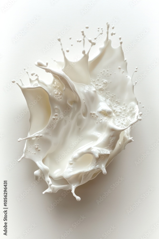 Splash of milk or cream isolated on a white background, detailed with full depth of field. Splash of milk or cream isolated on a white background, detailed with full depth of field.