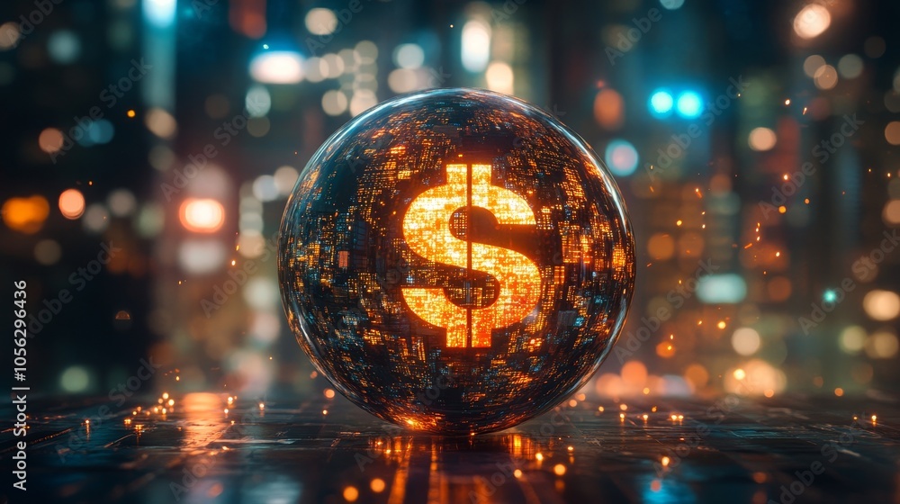 Exploding Dollar Sign Bomb in a Cityscape.Concept of financial crisis, economic instability, global market volatility, and potential disaster,Finance, economics, investment, and risk management. Exploding Dollar Sign Bomb in a Cityscape.Concept of financial crisis, economic instability, global market volatility, and potential disaster,Finance, economics, investment, and risk management.