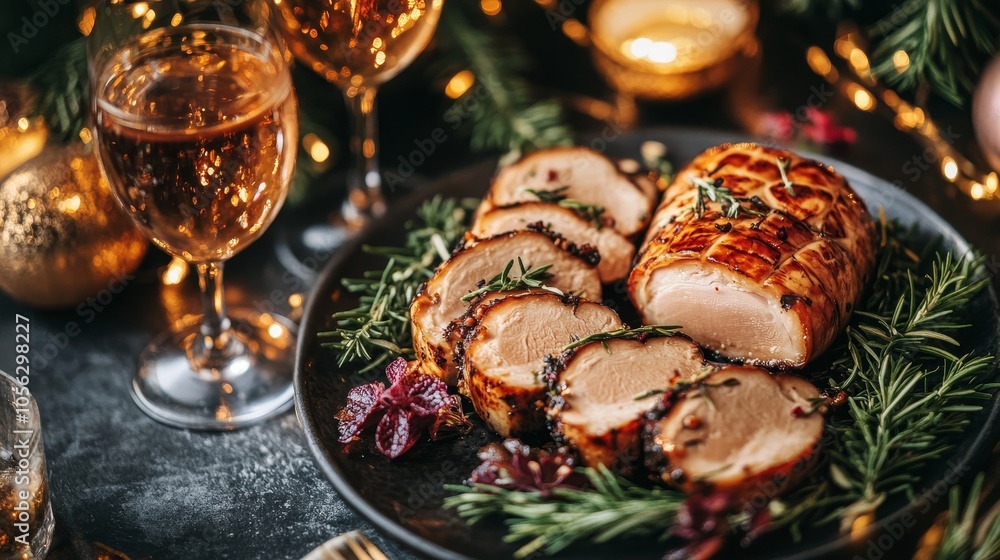 Gourmet Foie Gras with Edible Flowers and Microgreens.Concept of luxury, fine dining, gastronomy, French cuisine. Gourmet Foie Gras with Edible Flowers and Microgreens.Concept of luxury, fine dining, gastronomy, French cuisine.