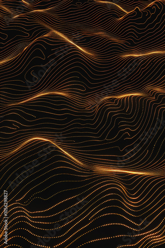 Futuristic digital wave lines gold black, elegant abstract design flowing curves, modern vector illustration tech branding,contemporary decor, smooth,render,pattern,wallpaper,backdround,web,light,