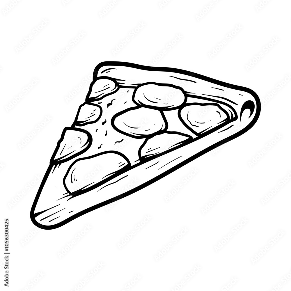 sliced pizza drawing coloring line art style sketch classic vintage design illustration sliced pizza drawing coloring line art style sketch classic vintage design illustration