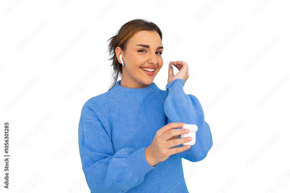 Young Latina woman enjoying music with headphones Young Latina woman enjoying music with headphones