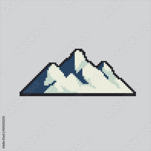 Pixel art illustration Mountain. Pixelated Mountain icon. Simple Mountain Icon pixelated for the pixel art game and icon for website and video game. old school retro.