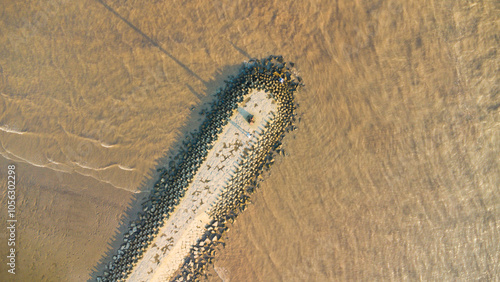 Hengsha Island, Shanghai - The view of the beach against a cloudy sky