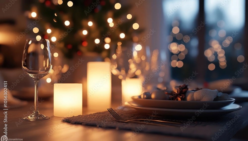 Christmas table centerpieces with glowing AR decoration guides, cozy holiday dinner table, soft warm lighting, photorealistic Christmas table centerpieces with glowing AR decoration guides, cozy holiday dinner table, soft warm lighting, photorealistic