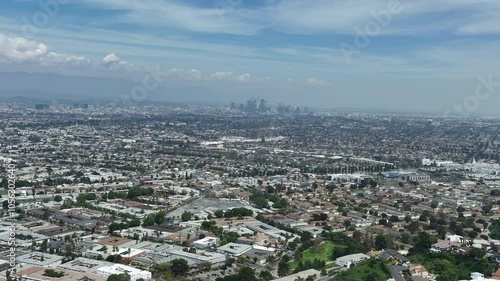 Wallpaper Mural Los Angeles and La Brea Ave Baldwin Hills Aerial Shot Back Tilt Up California USA Torontodigital.ca