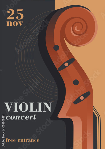 Elegant minimalist Violin Poster design