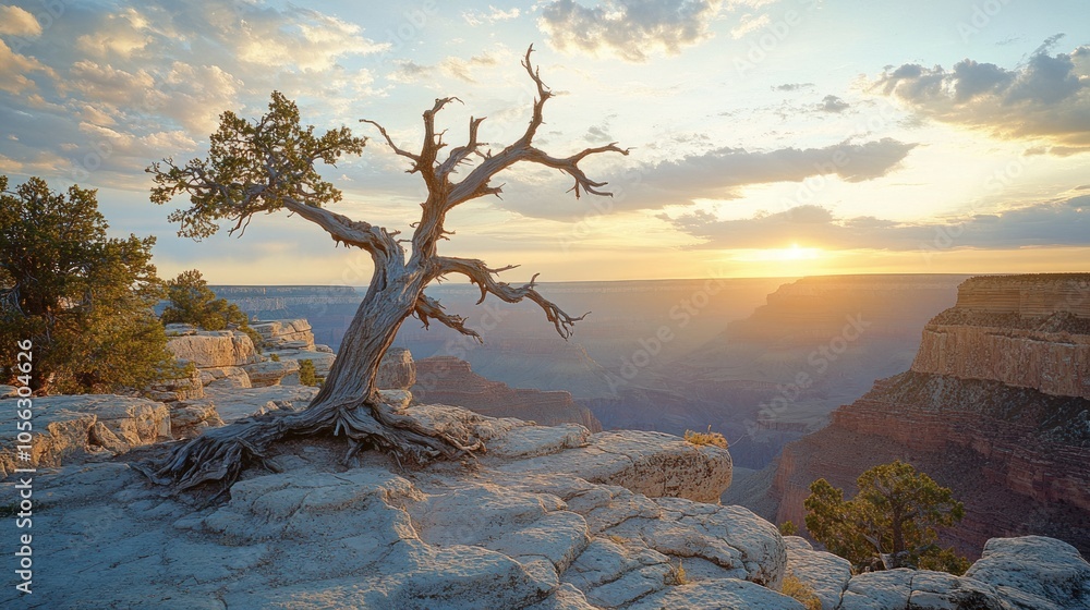Lone Tree at Sunset Over the Grand Canyon Lone Tree at Sunset Over the Grand Canyon
