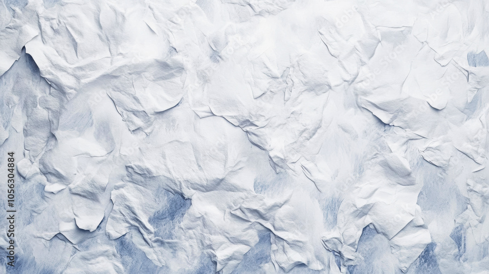 Obraz premium Textured white watercolor paper with layered creases and folds