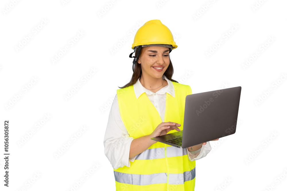 Innovative young woman in engineering overseeing building progress Innovative young woman in engineering overseeing building progress
