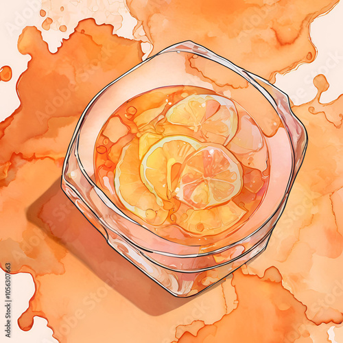 background with a slice of orange