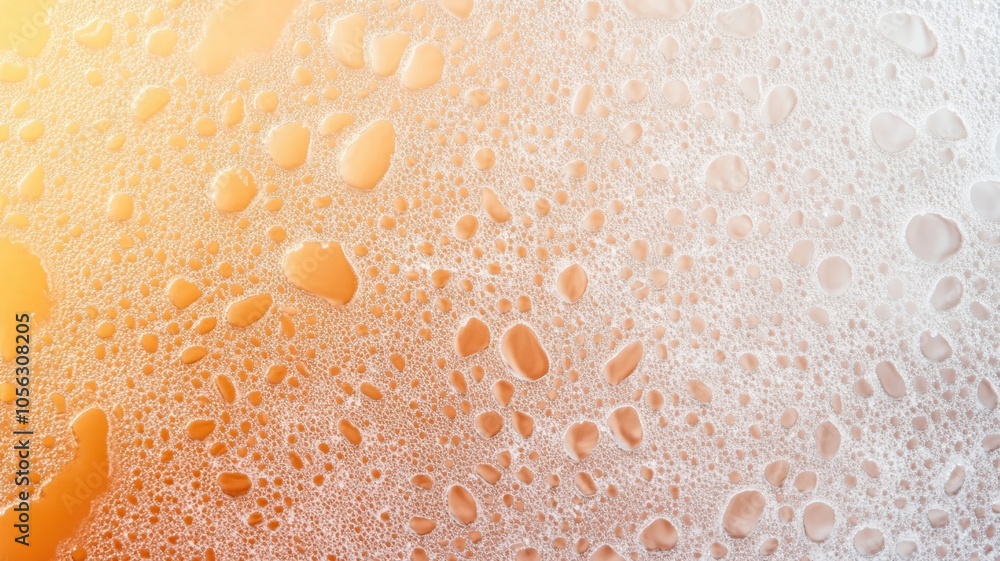 Bubbles on orange surface create refreshing and vibrant texture Bubbles on orange surface create refreshing and vibrant texture