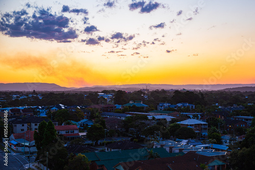 Sunset over Southport at The Gold Coast, Queensland, Australia