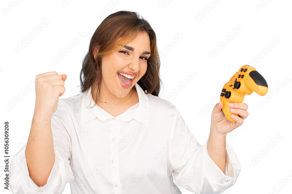 Passionate gamer enjoying a thrilling gaming session Passionate gamer enjoying a thrilling gaming session