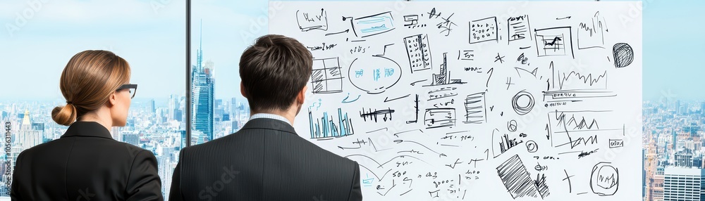 Professionals analyzing data and charts in a modern office environment. Professionals analyzing data and charts in a modern office environment.
