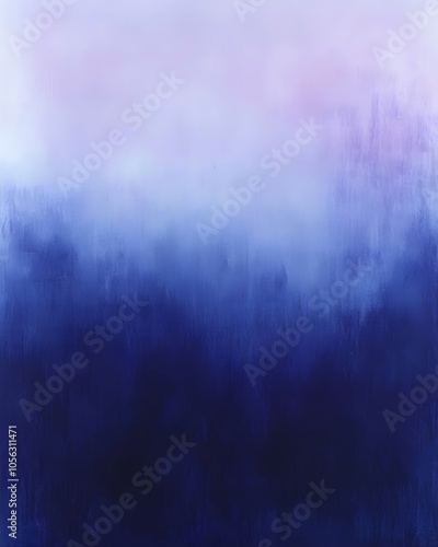 A serene abstract painting featuring a gradient of soft pastels transitioning from light lavender to deep indigo, creating a calming and dreamy atmosphere.