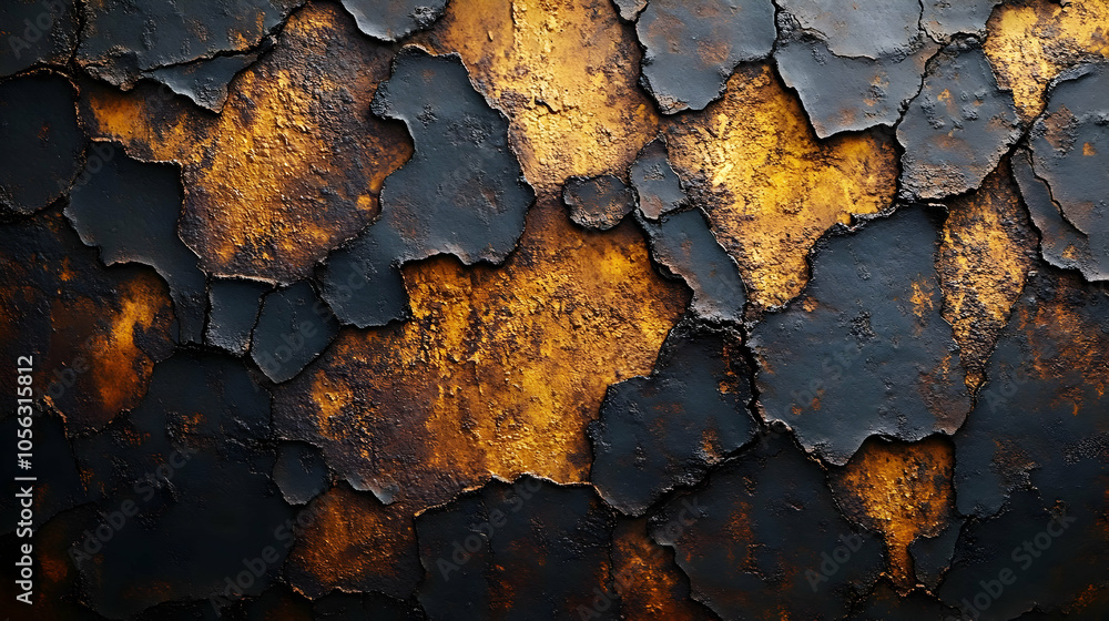 Dark Gold Cracked Abstract Background Dark Gold Cracked Abstract Background