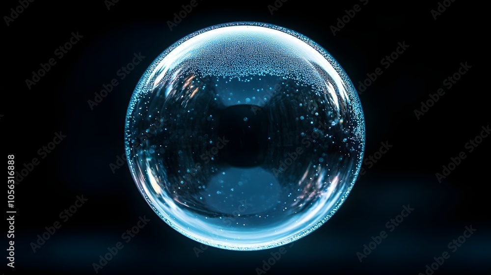 Close-up of a delicate, shimmering soap bubble reflecting soft light, suspended in a dark void, creating a magical and ethereal feel. Soap bubble, translucent, dark background Close-up of a delicate, shimmering soap bubble reflecting soft light, suspended in a dark void, creating a magical and ethereal feel. Soap bubble, translucent, dark background