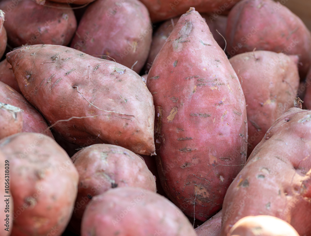 sweet potatoes in market