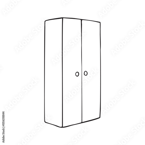 Vector hand drawn sketch doodle outline closet isolated on white background