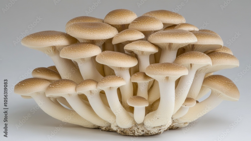 Brown shiitake mushrooms are arranged in a small pile on a random background, highlighting their rich texture and color for culinary uses Brown shiitake mushrooms are arranged in a small pile on a random background, highlighting their rich texture and color for culinary uses