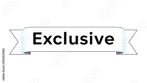 Exclusive Ribbon Icon on White Background