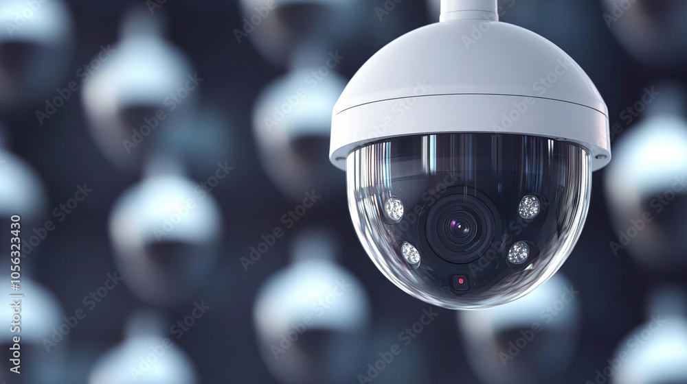 AI CCTV camera focusing on blurred faces, symbolizing privacy-first approach in surveillance AI CCTV camera focusing on blurred faces, symbolizing privacy-first approach in surveillance