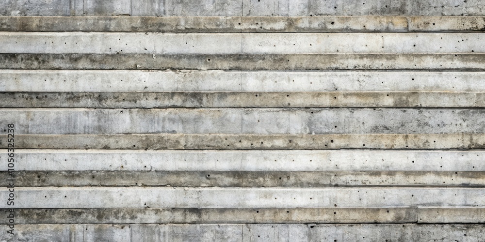 A weathered concrete wall with horizontal stripes of varying shades of grey and brown A weathered concrete wall with horizontal stripes of varying shades of grey and brown