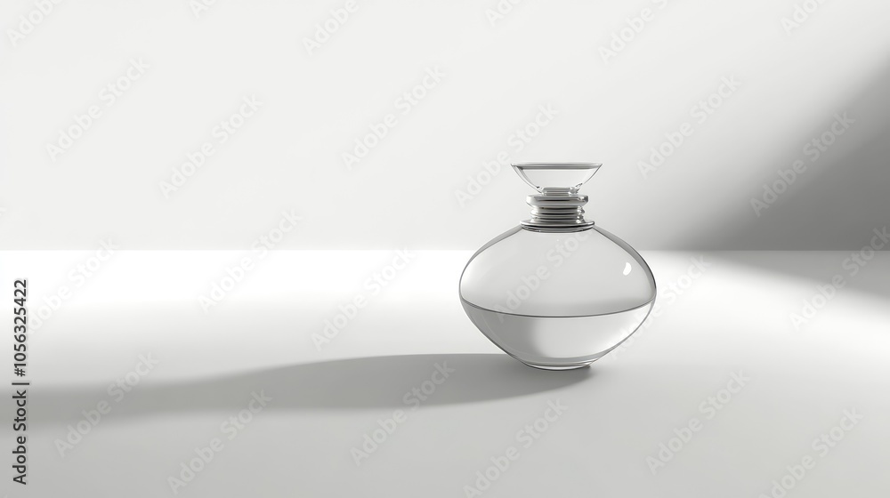 Elegant Glass Bottle with Reflection on Minimal Surface Elegant Glass Bottle with Reflection on Minimal Surface
