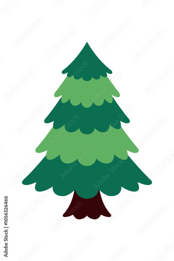 Green Christmas tree made of pieces for Christmas, New Year holiday design for kids, vector illustration Green Christmas tree made of pieces for Christmas, New Year holiday design for kids, vector illustration