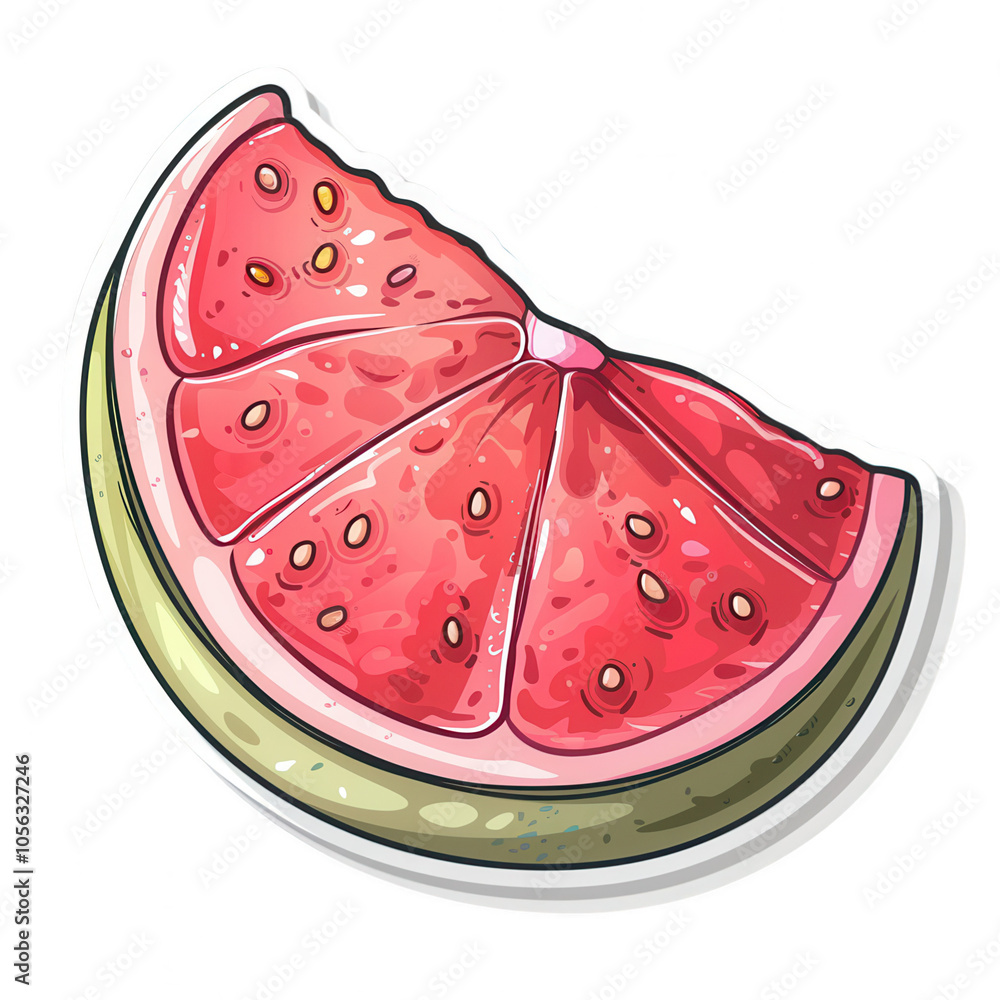 A slice of watermelon with seeds on it. Generative AI A slice of watermelon with seeds on it. Generative AI