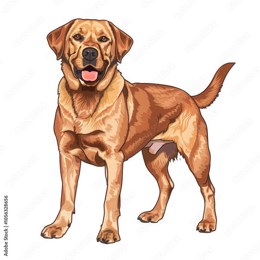 A brown dog is standing on a white background. Generative AI A brown dog is standing on a white background. Generative AI