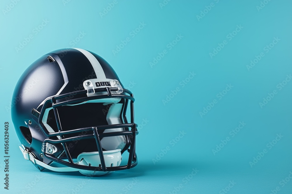 American football helmet with selective focus and copy space for text American football helmet with selective focus and copy space for text