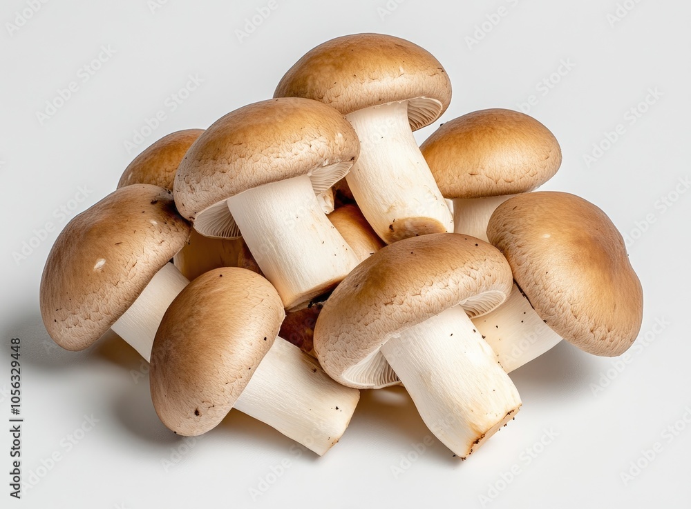 A beige mushroom is elegantly placed on a black plate against a soft, flowing backdrop, creating a tranquil atmosphere A beige mushroom is elegantly placed on a black plate against a soft, flowing backdrop, creating a tranquil atmosphere