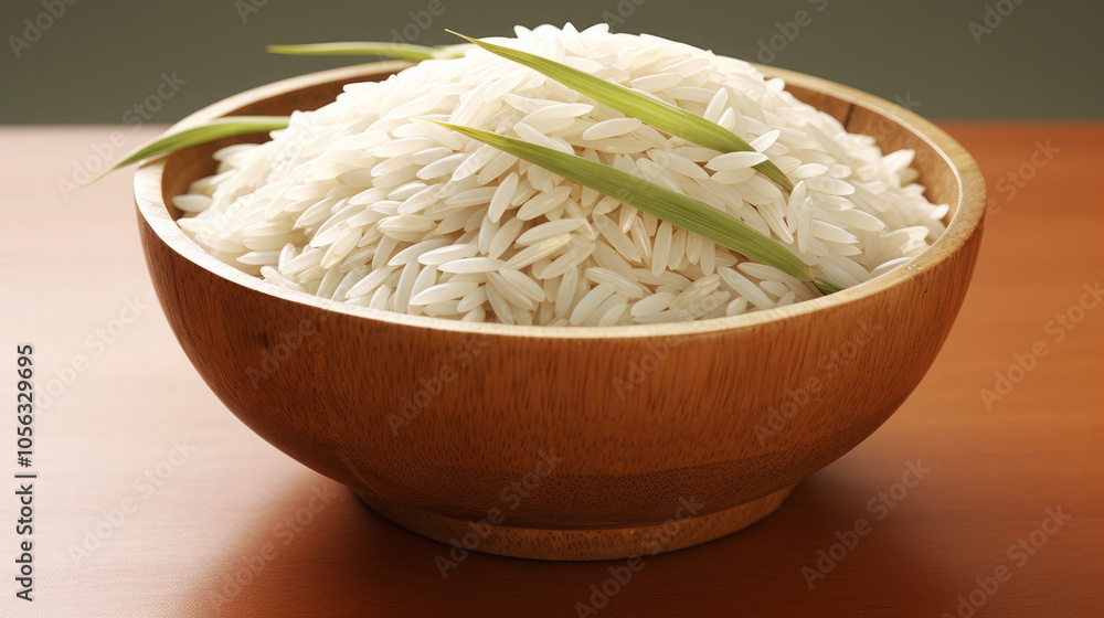 A bowl of rice with leaves on top A bowl of rice with leaves on top