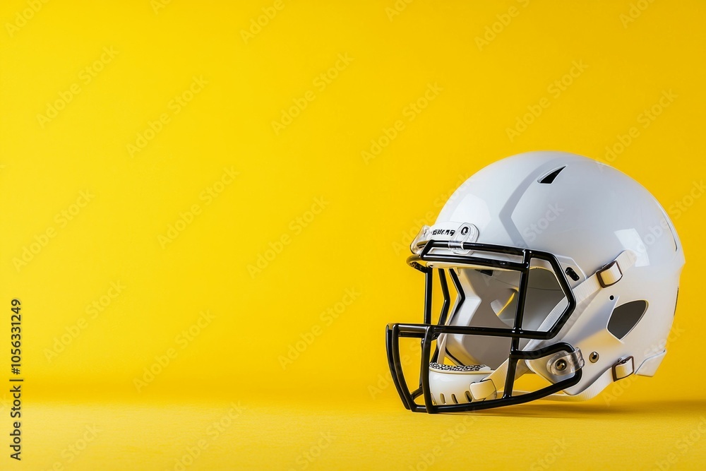 American football helmet with selective focus and copy space for text American football helmet with selective focus and copy space for text